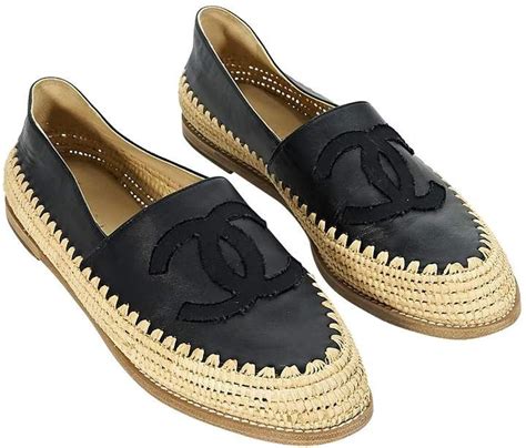 chanel black leather espadrilles buy|authentic chanel espadrilles for sale.